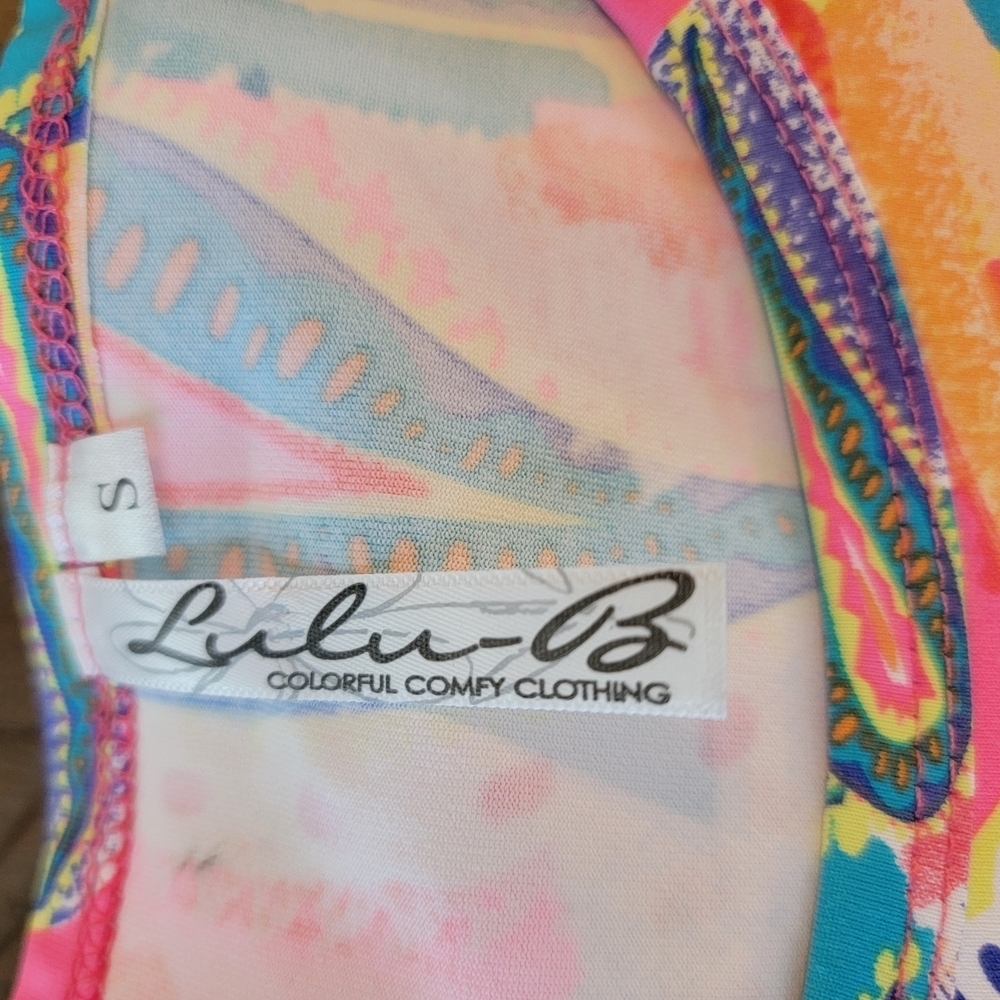 Lulu-B Tropical Paisley UPF 50+ Beach Cover Up Dress Size Small NEW - Picture 7 of 9